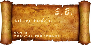 Sallay Buzás névjegykártya